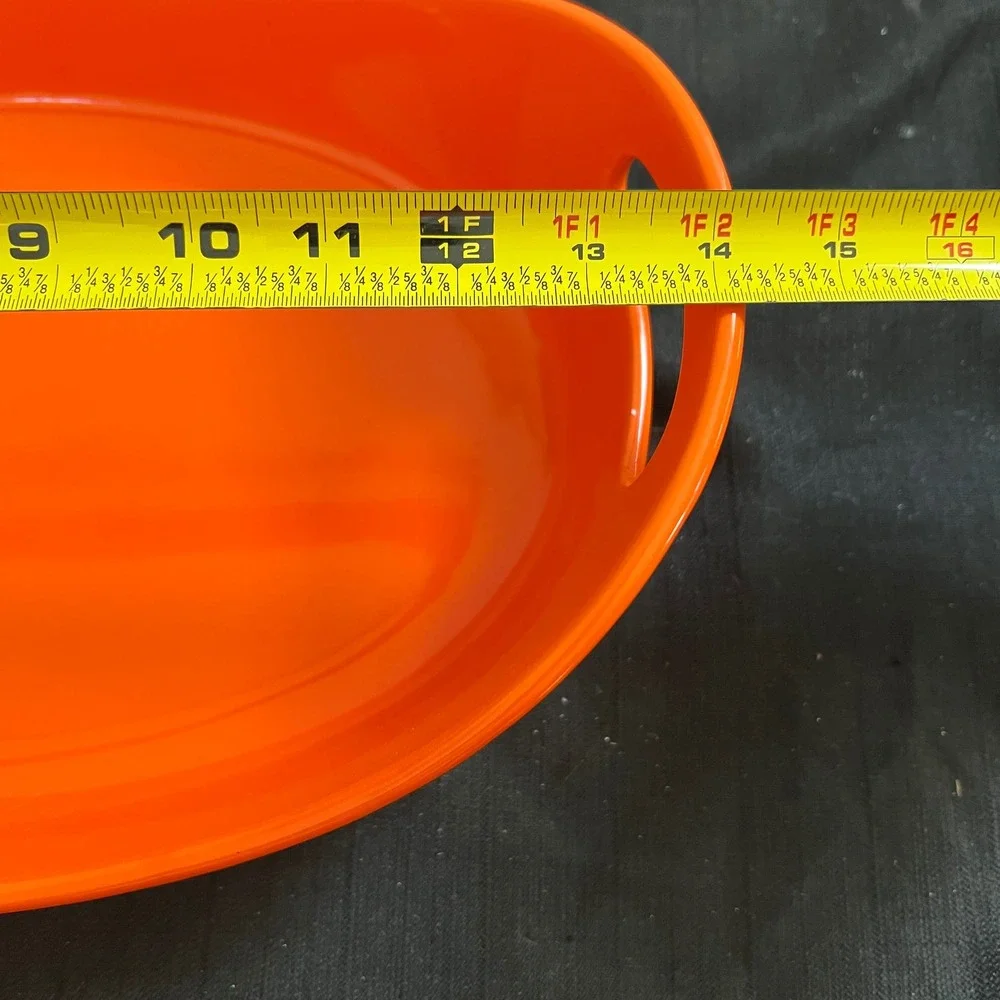 Rachael Ray Orange Stoneware Au Gratin Baker Set 1.25 Qt & 2.25 Qt G014 Oval